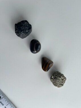 Crystal Stone Lot Tiger Eye Pyrite Sodalite Tumbled Gemstones Set